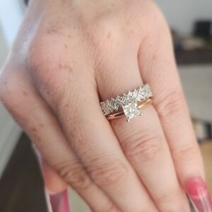 Elegant Two-Tone Diamond Ring Set